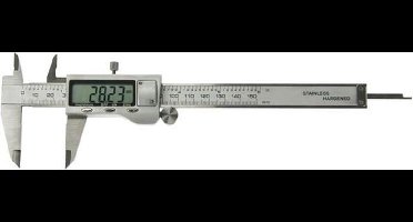 Toolland Hoogwaardige digitale schuifmaat, metingen tot 150 mm, nauwkeurigheid tot 0.01 mm, groot lcd-scherm