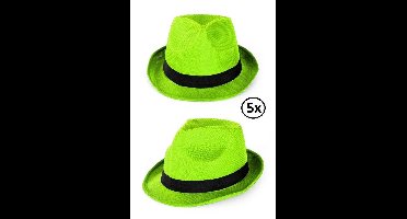 5x Gleuf hoedje neon groen