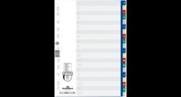 Tabbladen met bedrukte en gekleurde tabs A-Z