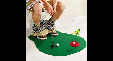 MikaMax Potty Putter - Wc Golf Set met Deurhanger / Matje / Club / Hole en 2 Ballen - Past om Iedere Wc - Toilet Golfset