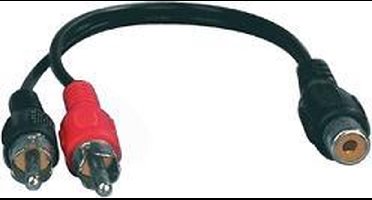 2x RCA mannelijk - 1x RCA vrouwelijk 0,20 m