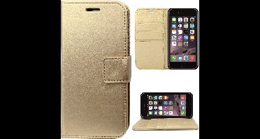 Hoesje geschikt voor Apple iPhone 6/6s Plus - Kunstlederen Bookcase met Siliconen TPU Telefoonhouder - Goud - van iCall