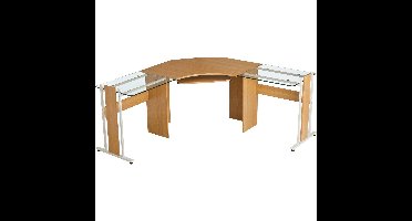 Piranha FRIGATE Hoekbureau – Eikenhout – Gehard Glas & Toetsenbordhouder