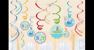 geboorte jongen hangdecoraties swirl Ahoy Boy 12 delig
