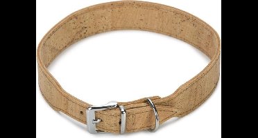 Beeztees leren halsband Cork. Naturel. 60 cm x 35 mm.