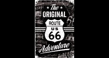 Route 66 - The original, adventure. Retro reclame wandbord, Reclamebord Amerika USA. metaal