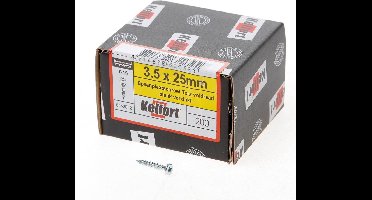 Kelfort Spaanplaatschroef platverzonken kop verzinkt T15 voldraad 3.5 x 25mm (Prijs per 200 stuks)
