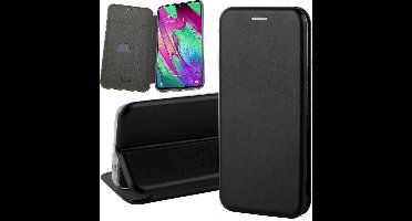Hoesje geschikt voor Samsung Galaxy A40 - Book Case Kunstleer ThinShield Zwart
