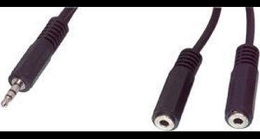 3.5mm stereo plug - 2x 3.5mm stereo sockets 5,00 m