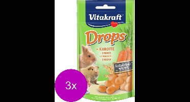 Vitakraft Knaagdier Drops - Konijnensnack - 3 x Wortel