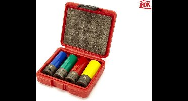 4 Delige Professionele 1/2" Lange Krachtdoppenset