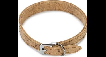 Beeztees leren halsband Cork. Naturel. 40 cm x 20 mm.