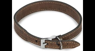 Beeztees leren halsband Cork. Bruin. 40 cm x 20 mm.