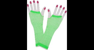Vingerloze lange net-handschoenen neon groen