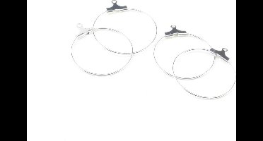Ear ring, 25mm, Platinum, 6pcs