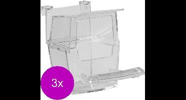 Savic Eetbakje Universeel - Vogel - Voerbak- Drinkbak - 3 x Transparant per stuk