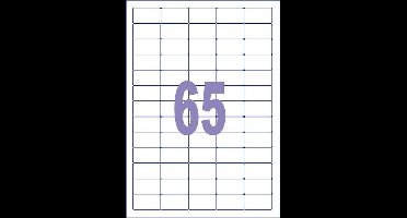 Kangaro etiket - injet/laser/kopieer - 38,1x21,2mm - doos a 25 vel - 65 stickers per vel - K-3821-25