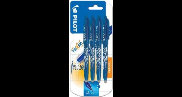 Pilot - Rollerball pen uitgumbaar 0.7mm - blauw - per 4 verpakt