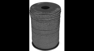 Gevlochten Koord – 100 meter – 3mm - Zwart – Touw - Haspel