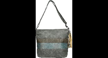 BEAGLES Omhang Crossbody Schoudertas Grijs Trendy Tas met Hanger