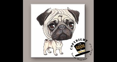 Tegel Hond Mops hond