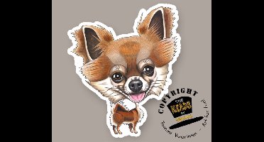 Magneet Hond Langharige Chihuahua