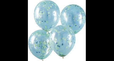 5 latex doorzichtige groene confetti ballonnen - Ginger Ray