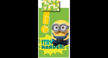 Minions I Try Harder - Dekbedovertrek - Eenpersoons - 140x200 cm - Groen