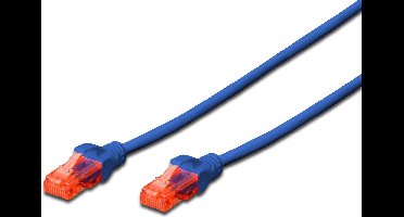 Digitus DK-1617-100/B RJ45 Netwerkkabel, patchkabel CAT 6 U/UTP 10.00 m Blauw Halogeenvrij 1 stuk(s)