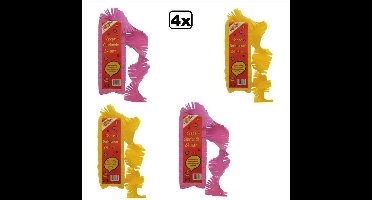 4x Crepe guirlande brandveilig rose/geel 24 meter