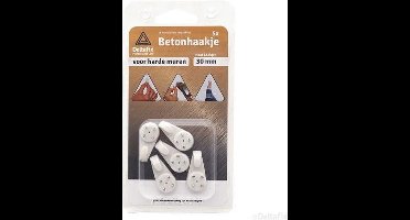 Deltafix betonhaakje middel wit 30 mm 5 st.