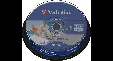 Verbatim 43804 Blu-ray BD-R disc 25 GB 10 stuk(s) Spindel Bedrukbaar