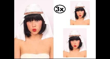 3x Sheik kapje + wit satijnen doek