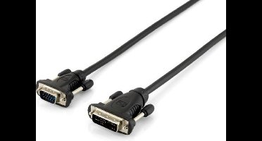 Equip 118943 video kabel adapter 1,8 meter DVI-A VGA (D-Sub) Zwart