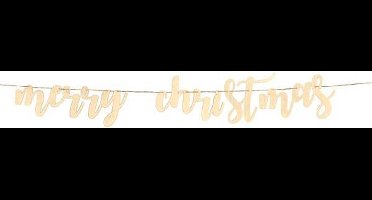 PartyDeco - Letterslinger Merry Christmas hout