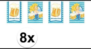 Oktoberfest - 8x Oktoberfest/bierfeest vlaggenlijnen/slingers rechthoekig 10 meter - Feestartikelen versiering