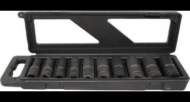 1/2'' Lange en extra dunne zeskant krachtdoppen set 10-delig