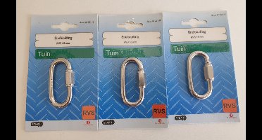 Starx Snelsluiting 3 stuks 6mm RVS - Tuin