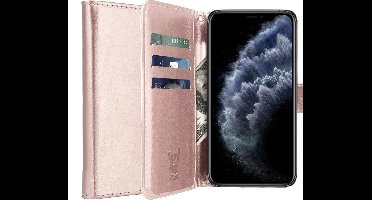 Hoesje geschikt voor iPhone 11 Pro Max - Roségoud Book Cover Kunstleer Wallet