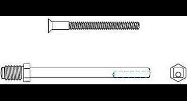 Schroeven/wisselstift set PRIO tbv dd 57-66mm