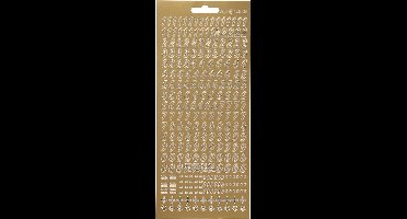 Stickers Goud - Gouden Cijfers Stickers - Zelfklevende Foliestickers Met Getallen - Stickervellen Cijfers - DIY Decoratie - Kaarten Maken - Scrapbooking - 10x23 cm - 1 Vel