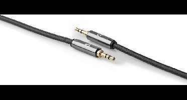 Nedis Stereo-Audiokabel - 3,5 mm Male - 3,5 mm Male - Verguld - 2.00 m - Rond - Grijs / Gun Metal Grijs - Cover Window Box
