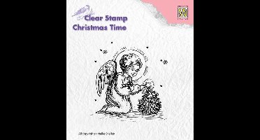 CT016 Clear Stamp Nellie Snellen - engel met kerstboom - stempel