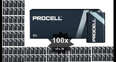 PROCELL 9V  Alkaline E-Block / 6LP3146 - 100 Stuks (10 pakjes a 10st) -