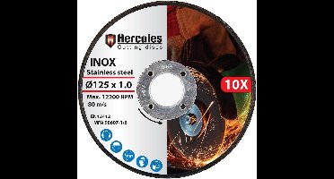 Blik 10X staal doopslijpschijven - 125MMx1 - Inox stainless steel
