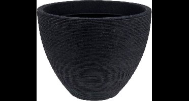 Nampook Bloempot Geribbeld - 40 X 31 cm - Kunststof - Zwart