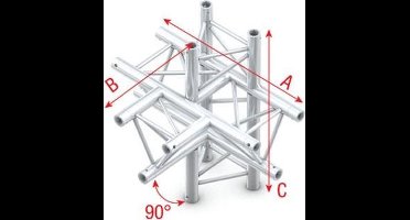 Showtec GT30 driehoek truss T-kruis omhoog en omlaag 5 richtingen