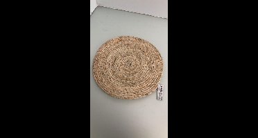 Excellent Houseware Placemats - 1x - rond - riet - gevlochten - rotan - 38 cm