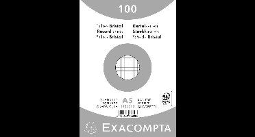 10x Pak 100 steekkaarten bristol in folie - geruit 5x5 niet geperforeerd 148x210mm, Wit
