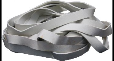 1 kg - Elastiek - wit - diameter 80mm - breedte 10mm - in zak -  ca 255 stuks